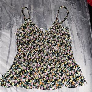 Love,Fire Black Floral Camisole
